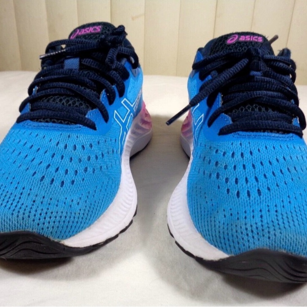 ASICS Blue and Pink Women's Athletic Running Shoes - Picture 4 of 12